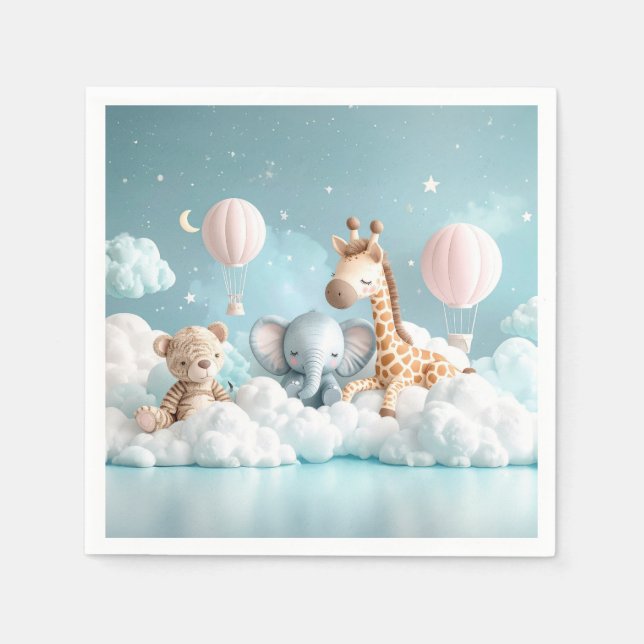 Baby Giraffe with all his friends Napkins (Front)