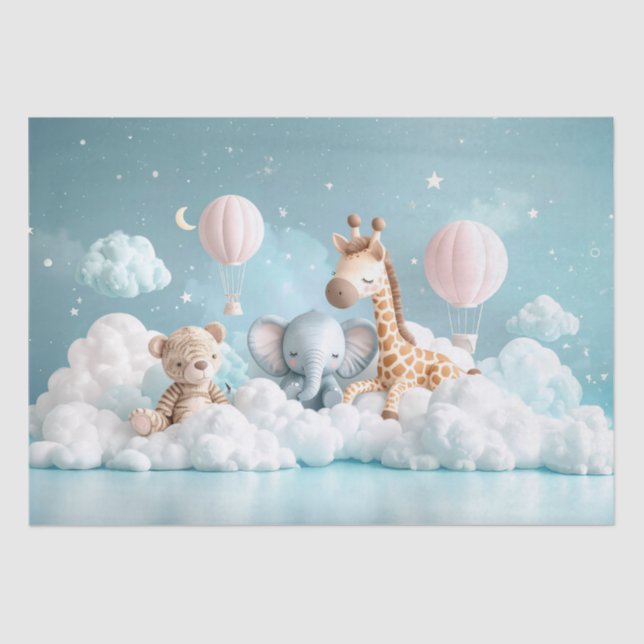 Baby Giraffe with all his friends Tissue Paper (Front)
