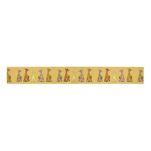 Baby Giraffes In A Row Ribbon