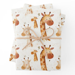 Baby Giraffes  Wrapping Paper Sheets