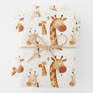Baby Giraffes Wrapping Paper Sheets