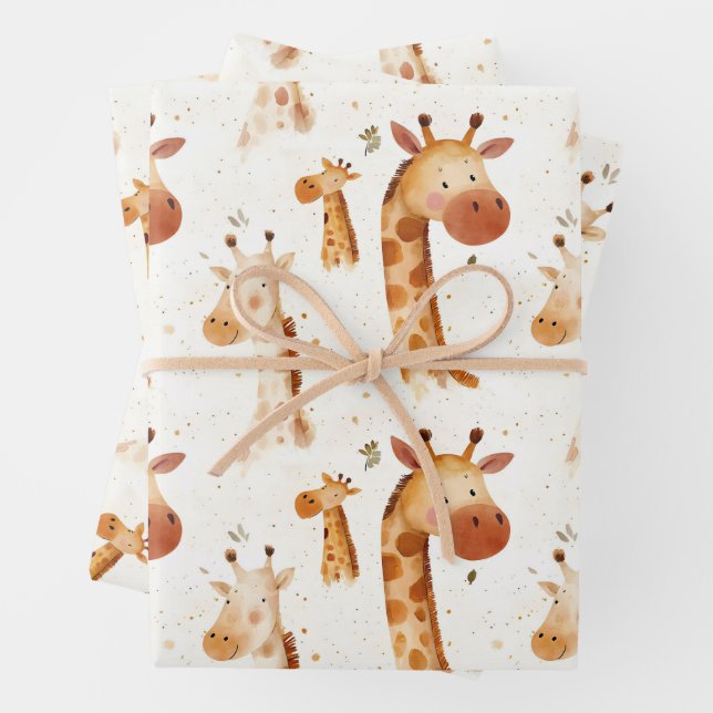 Baby Giraffes  Wrapping Paper Sheets (In situ)