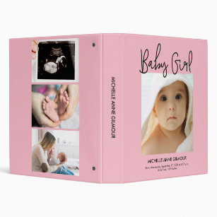 Baby Girl 1st birthday Photo Album custom photos 3 Ring Binder