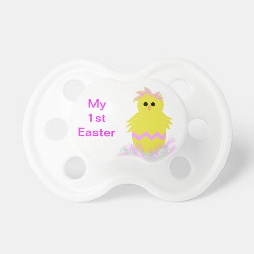 Baby Girl 1st Easter Hatched Chick Egg Pacifier