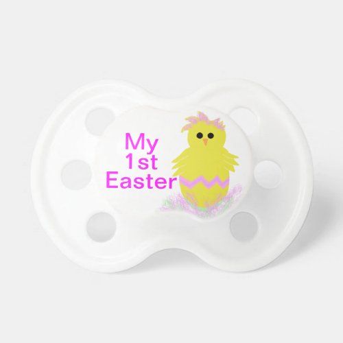 Baby Girl 1st Easter Hatched Chick Egg Pacifier