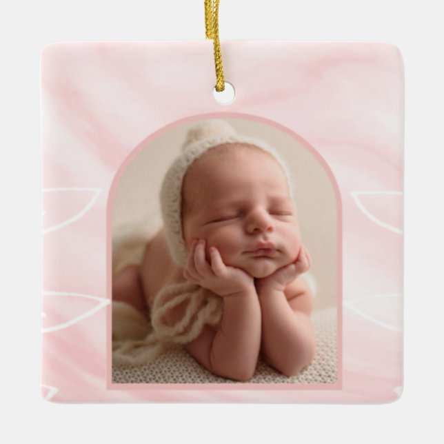 Baby Girl 1st Personalized Christmas Ornament  (Front)