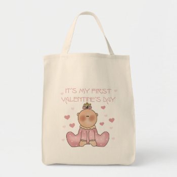 Baby Girl 1st Valentine's Day Tote Bag by valentines_store at Zazzle