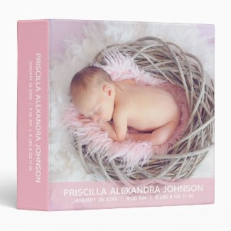 Baby Girl 1st year ALBUM KEEPSAKE Pink | Add PHOTO Binder