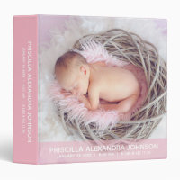 Baby Girl 1st year ALBUM KEEPSAKE Pink | Add PHOTO Binder