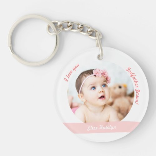 Baby Girl 2 Photos Names Date Birth For Godfather Keychain