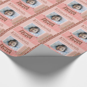 Baby Girl 2nd Birthday Pink Scrapbooking Wrapping Paper