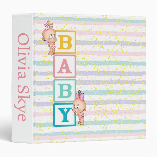  Baby Girl 3 Ring Binder (Front/Spine)