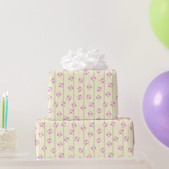 Baby Girl Adorable Feet Pink Pattern Shower Wrapping Paper (Party Gifts)