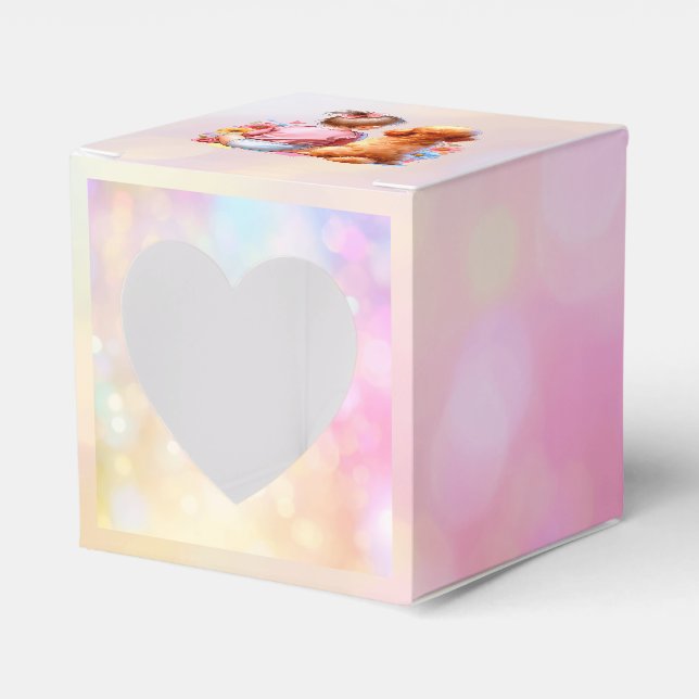 Baby Girl and an Apricot Poodle Favor Boxes (Front Side)