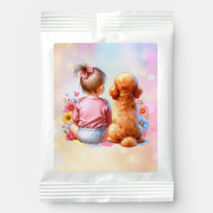 Baby Girl and an Apricot Poodle Lemonade Drink Mix