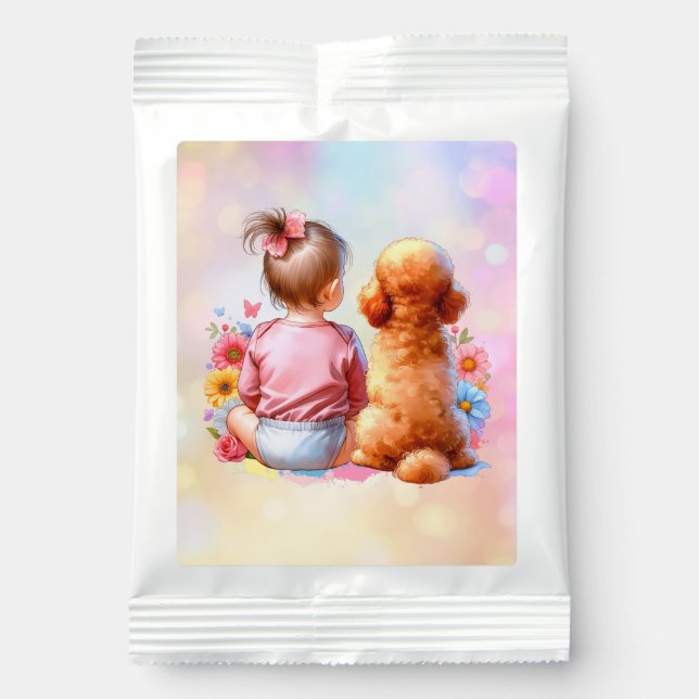 Baby Girl and an Apricot Poodle Lemonade Drink Mix (Front)