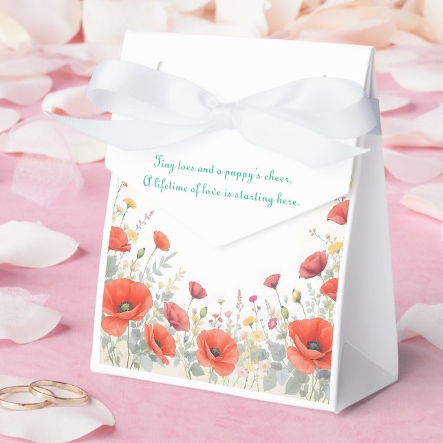 Baby Girl and her Puppy Baby Shower  Favor Boxes (Wedding)