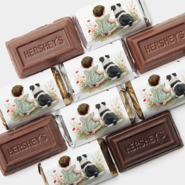 Baby Girl and her Puppy Baby Shower  Hershey's Miniatures (Assorted)