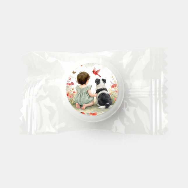 Baby Girl and her Puppy Baby Shower  Life Saver® Mints (Front)