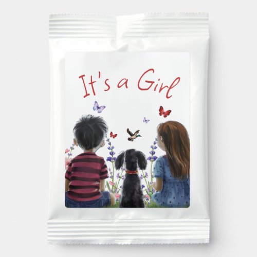 Baby Girl and her Puppy  Its a Girl Watercolor  Lemonade Drink Mix