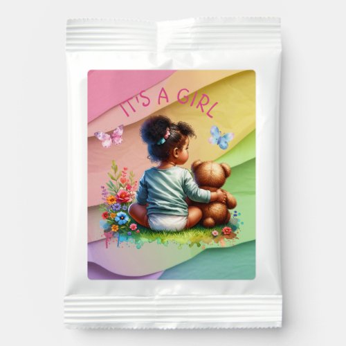 Baby Girl and her Teddy Bear  Its a Girl Margarita Drink Mix