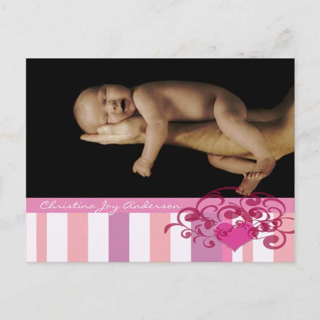 Baby Girl Announcement - (Front)