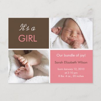 Baby Girl Announcement by maternity_tees at Zazzle