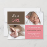 Baby Girl Announcement at Zazzle