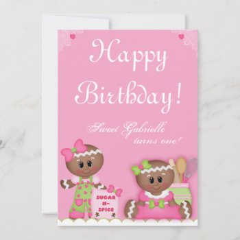 Baby Girl Announcement Birthday Party Gingerbread by BabyDelights at Zazzle