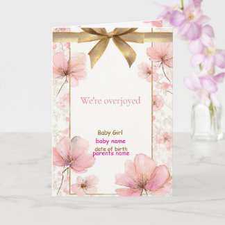 baby girl announcement card