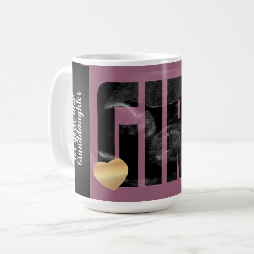 Baby Girl Announcement _ Sonogram with DIY Text Coffee Mug