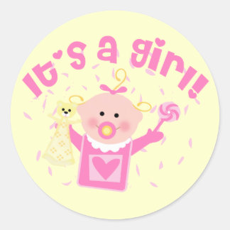 Baby Girl Announcement Sticker