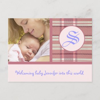 Baby Girl Announcement Template by eBabyz at Zazzle