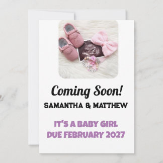 Baby Girl Announcement Ultrasound Photo Pregnancy