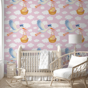 Baby Girl Arrival Nursery Decor Wallpaper