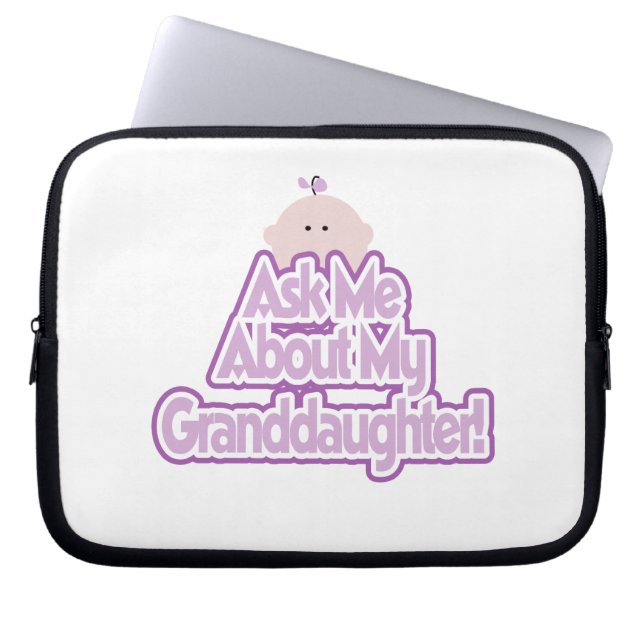 Baby Girl Ask About My Granddaughter Gifts Laptop Sleeve (Front)