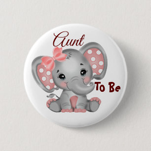 Baby Girl Aunt To Be Button
