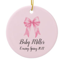 Baby Girl Baby Announcement Ormament