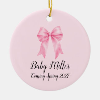 Baby Girl Baby Announcement Ormament Ceramic Ornament