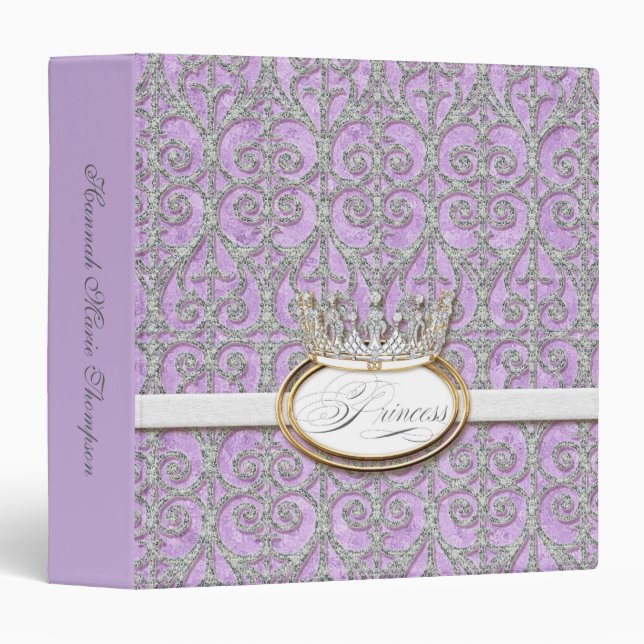 Baby Girl Baby Book Binder - Royal Princess Crown (Front/Spine)