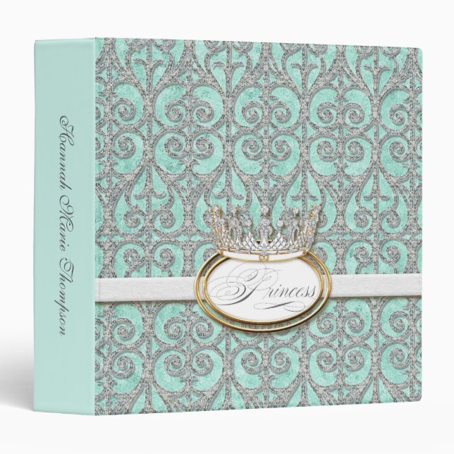 Baby Girl Baby Book Binder - Royal Princess Crown (Front/Spine)