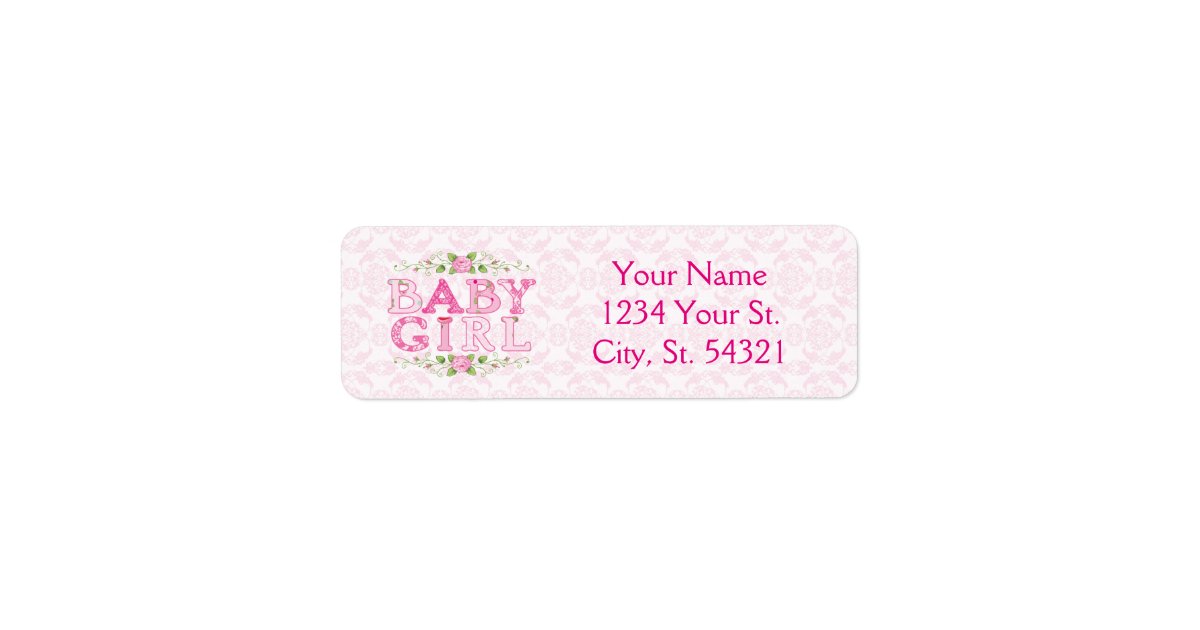 Baby Girl, Baby Shower Address Labels | Zazzle
