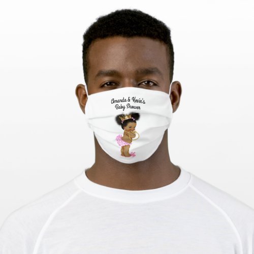Baby Girl Baby Shower African American Face Mask