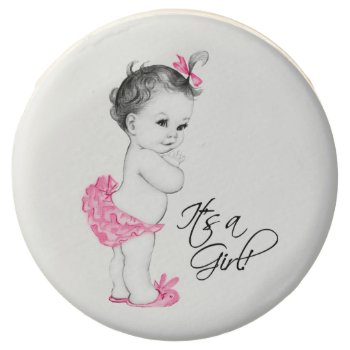 Baby Girl Baby Shower Cookies by The_Vintage_Boutique at Zazzle
