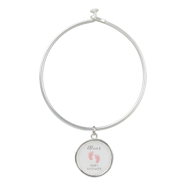 Baby Girl  Baby Shower Favor Bangle Bracelet (Front)