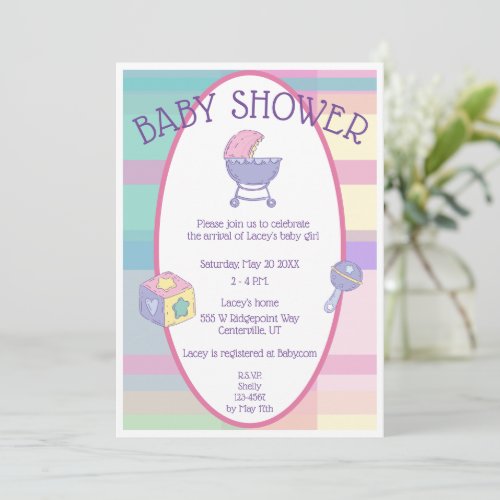Baby Girl baby shower invitations