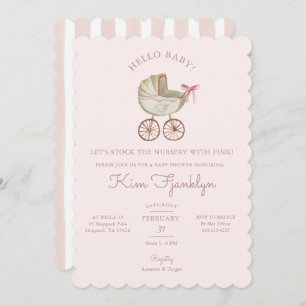 Baby Girl Baby Shower Invite Pretty In Pink