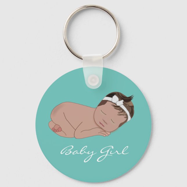 Baby Girl Baby Shower New Baby Keychain (Front)