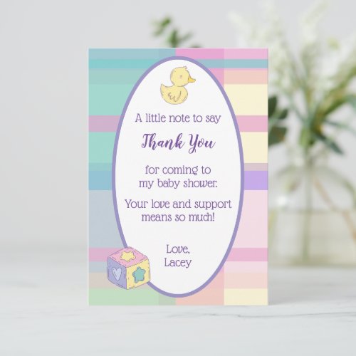 Baby Girl baby shower Thank You cards