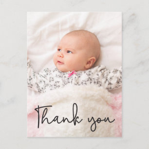 Baby Girl Baby shower thank you Custom photo Postcard